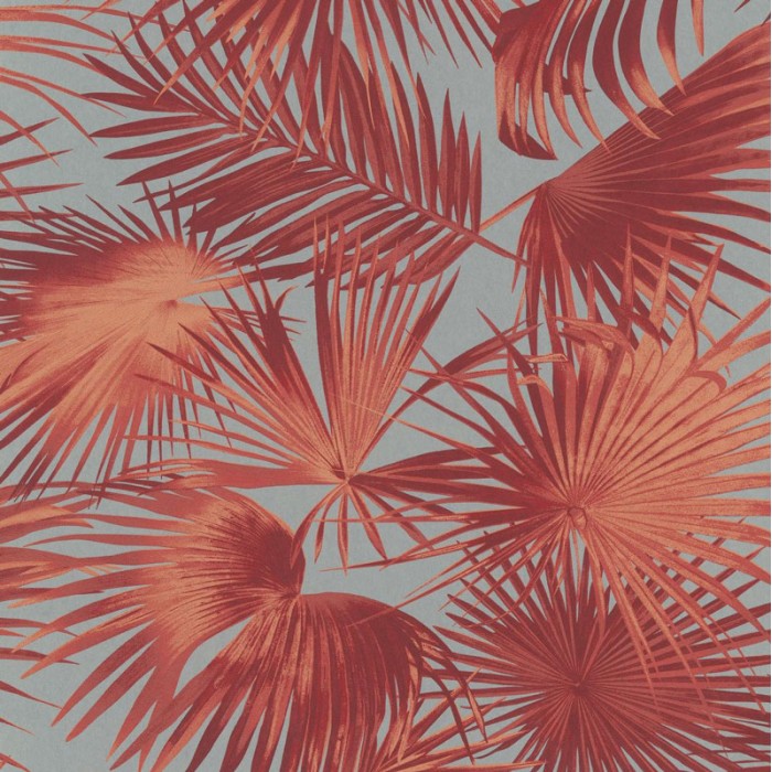 Khroma|Papel Pintado hojas de palmera tropical con un toque moderno y un delicado brillo|Papel Pintado