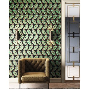 Casadeco|Papier peint effet vieilli ou patine marron truffe|Papier Peint 2