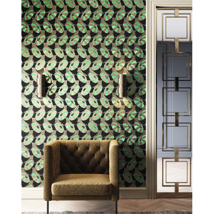 Khroma|Retro geometric Wallpaper in emerald green|Wallpaper