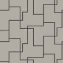 Khroma|Papier peint moderne labyrinthe géométrique gris et argent|Papier Peint