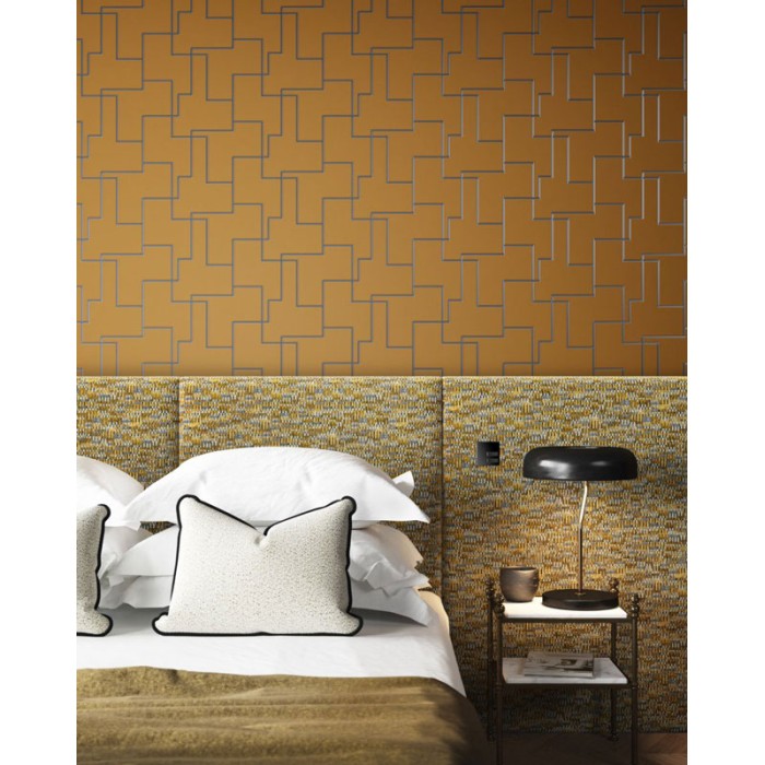 Khroma|Geometrische Tapete mit Art-Déco-Flair in Brauntönen|Tapeten