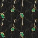 Khroma|Art Deco Wallpaper with perched birds on leafy mosaic|Wallpaper