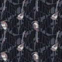 Khroma|Tapete mit Vögeln und Geometrie im Art-Déco-Stil Schwarz und Grau|Tapeten
