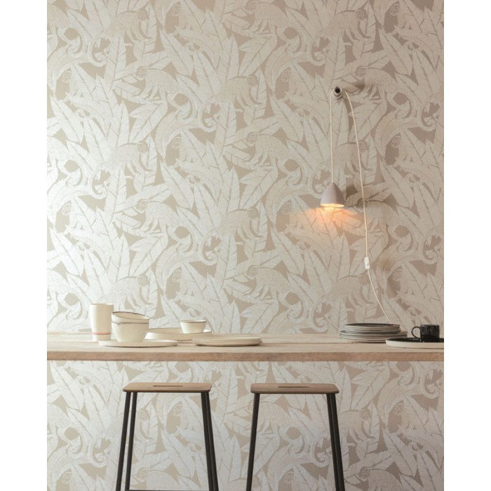 Khroma|African style Wallpaper with monkeys and banana leaves|Wallpaper