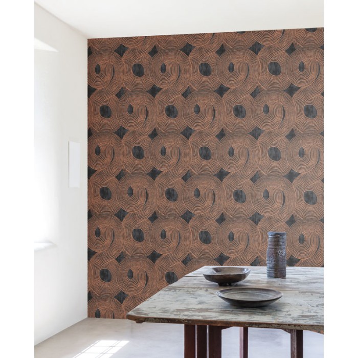Papel Pintado ondas color bronce estilo étnico moderno - Khroma Tribute TRI201