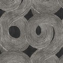 Khroma|Papier peint noir formes de vagues en relief style ethnique|Papier Peint