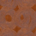 Khroma|Kupferfarbene Tapete mit schwarzen Wellen im Relief Ethno-Stil|Tapeten