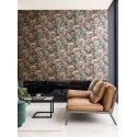 Khroma|Papier peint floral moderne vert et doré|Papier Peint