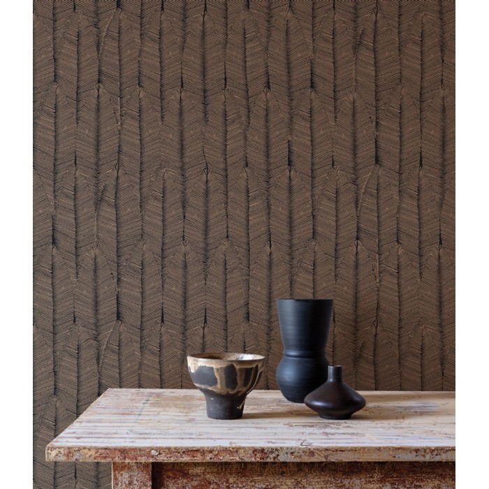 Khroma|Papier peint modernes feuilles de bananier bronze|Papier Peint