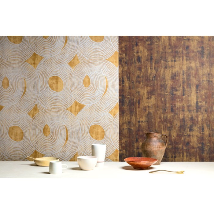 Khroma|Papier peint industriel effet mur plâtré brun rouille|Papier Peint