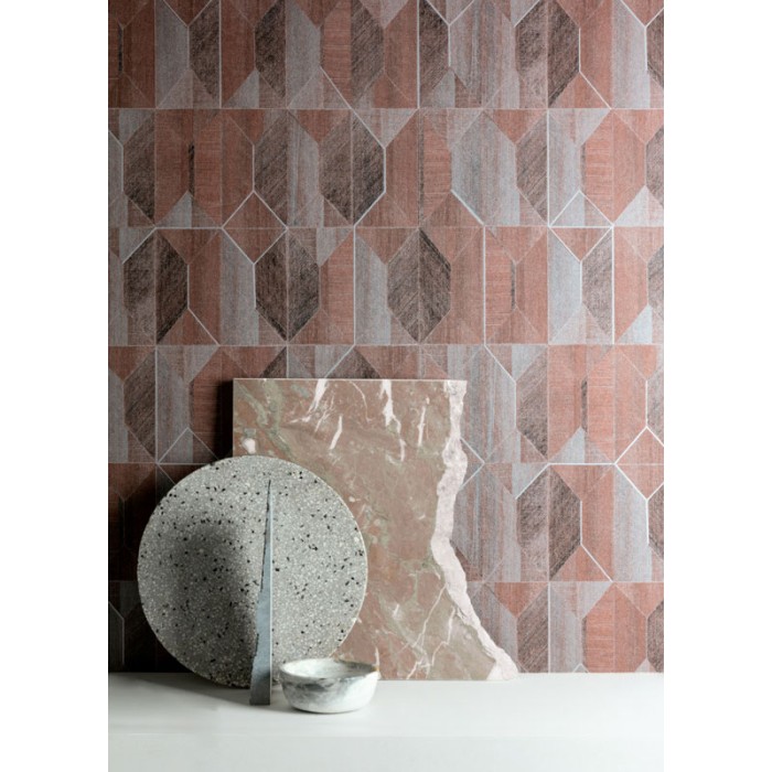 Khroma|Geometrische Tapete mit Rauten Holzoptik|Tapeten