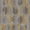 Khroma|Papier peint géométrique 3D jaune et gris style moderne|Papier Peint