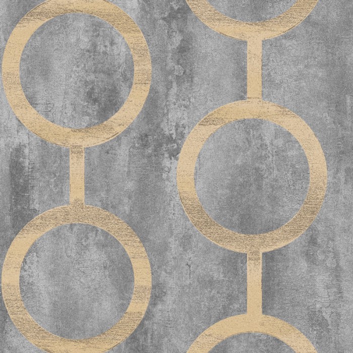 Khroma|Papel Pintado hormigón con círculos en forma de eslabones|Papel Pintado