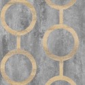 Khroma|Papel Pintado hormigón con círculos en forma de eslabones|Papel Pintado