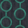 Khroma|Papel Pintado círculos modernistas verde brillo y fondo negro|Papel Pintado