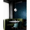 Khroma|Papier peint moderniste cercles verts brillants fond noir|Papier Peint