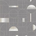 Khroma|Tapete mit geometrischen Figuren in Grau und Gold|Tapeten