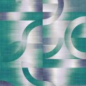 Khroma|Papier panoramique géométrique cercles et arcs verts I|Panoramiques