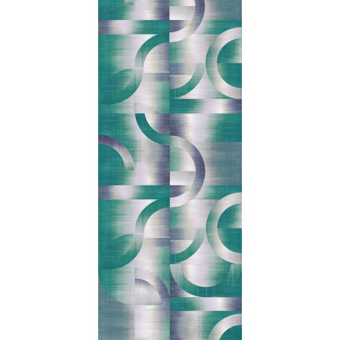 Khroma|Geometrische Wandbild mit grünen Kreisen und Bögen I|Wandbild