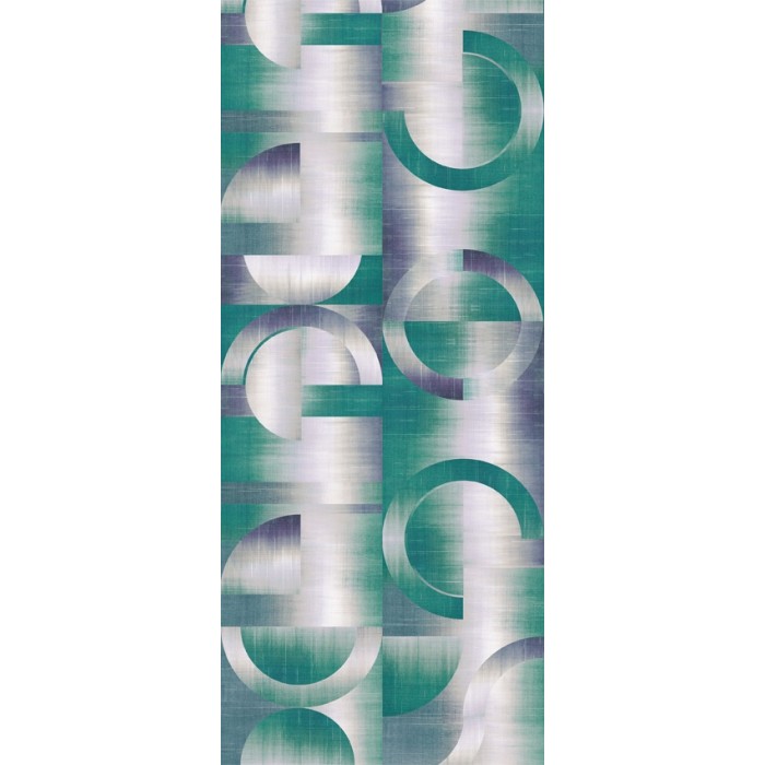 Khroma|Geometrische Wandbild mit grünen Kreisen und Bögen II|Wandbild