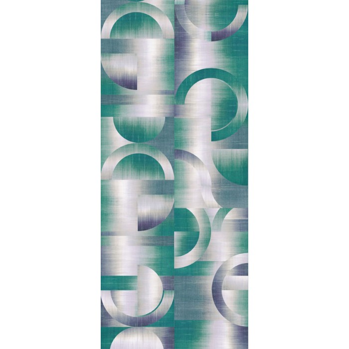 Khroma|Geometrische Wandbild mit grünen Kreisen und Bögen III|Wandbild