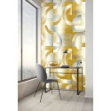 Khroma|Geometrische Wandbild mit gelben Kreisen und Bögen II|Wandbild