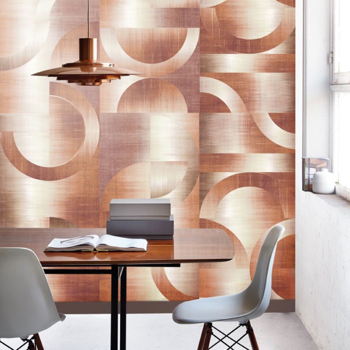 Khroma|Geometrische Wandbild mit braunen Kreisen und Bögen III|Wandbild