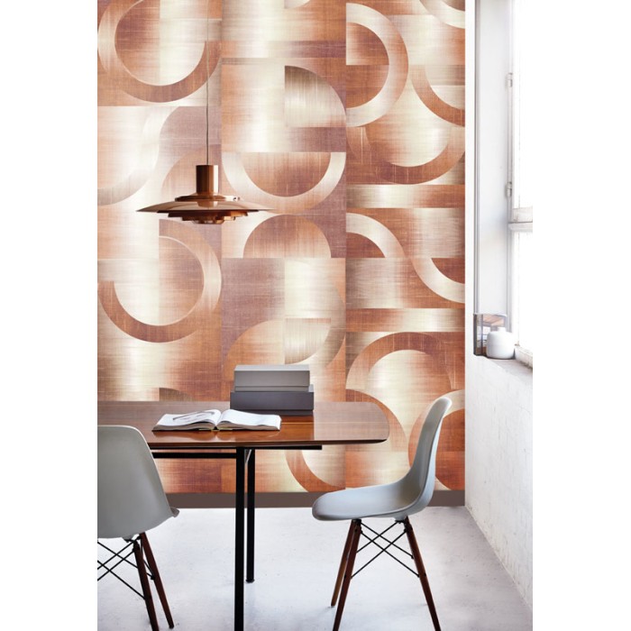 Khroma|Geometrische Wandbild mit braunen Kreisen und Bögen I|Wandbild