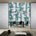 Khroma|Geometrische Wandbild mit grünen Kreisen und Bögen III|Wandbild