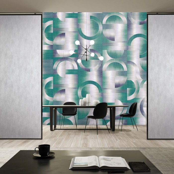 Khroma|Geometric wallmural with green circles and arches I|Wallmurals