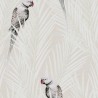 Khroma|Papier peint perroquets palmiers tropicaux beige et blanc|Papier Peint