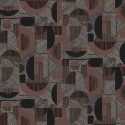 Khroma|Papier peint Art déco géométrique marron cuivre métallisé|Papier Peint
