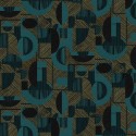 Khroma|Papier peint géométrique bleu turquoise et doré métallisé|Papier Peint