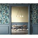 Khroma|Geometric Wallpaper in turquoise blue and gold metallic|Wallpaper
