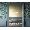 Khroma|Geometrische Tapete Türkisblau und Gold metallisch|Tapeten