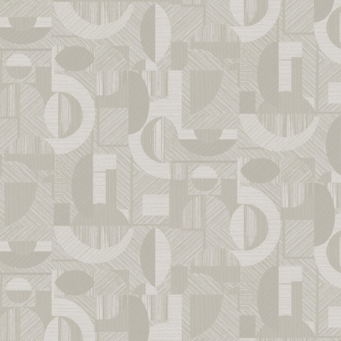 Papel Pintado gris con formas geométricas metalizadas - Khroma Orbital ORB207