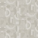 Papel Pintado gris con formas geométricas metalizadas - Khroma Orbital ORB207
