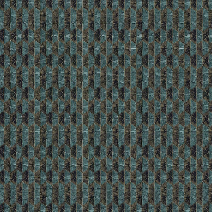 Khroma|Papel Pintado mosaico geométrico marrón y turquesa|Papel Pintado