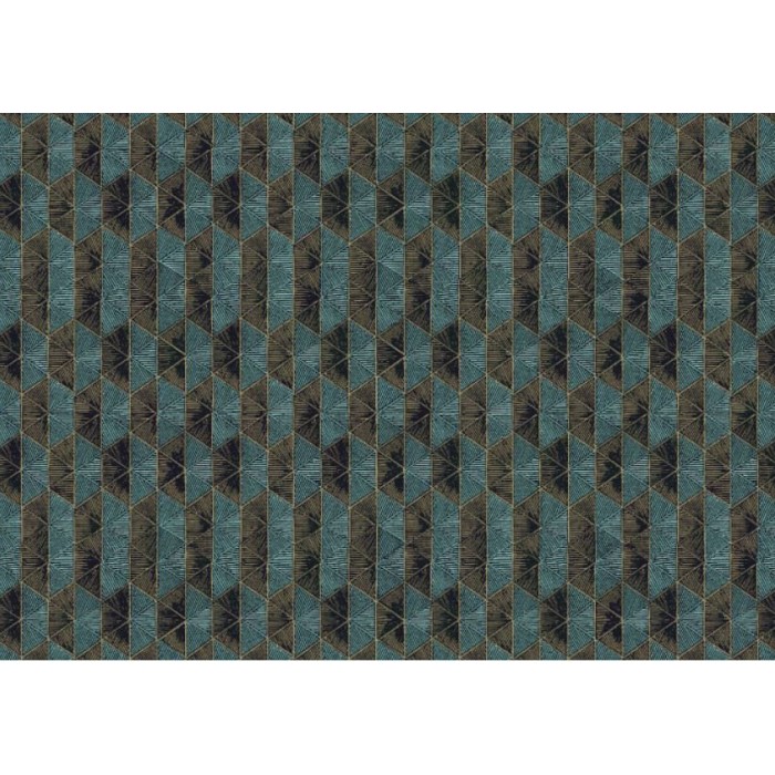 Khroma|Papel Pintado mosaico geométrico marrón y turquesa|Papel Pintado