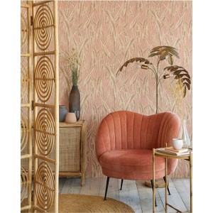 Eijffinger|Scandinavian floral wallpaper in beige sand and white|Wallpaper 2
