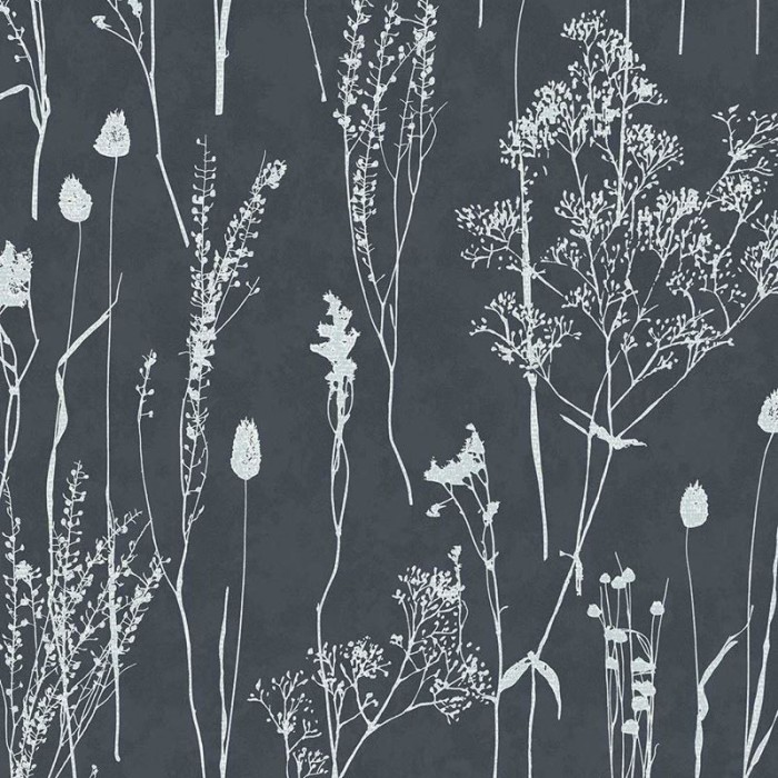 Papel pintado floral escandinavo fondo azul noche - Eijffinger Waterfront 300814