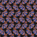 Papeldecor|Papier peint motifs rétro bleu et brun|Papier Peint