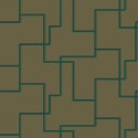 Papeldecor|Geometric graphics wallpaper with maze shape and metallic shine|Wallpaper