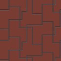 Papeldecor|Papier peint moderne marron rougeâtre avec labyrinthe en treillis argent brillant|Papier Peint