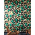 Papeldecor|Papier peint style art déco avec grappes de raisins et détails brillants|Papier Peint