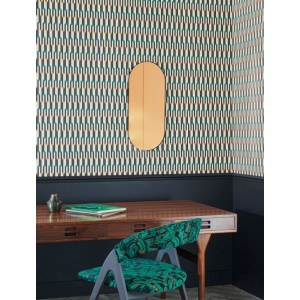 Caselio|Papier peint art déco avec coquillages noir et cuivre|Art Déco 2