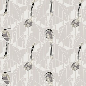 Eijffinger|Papel pintado siluetas de flores blanco dorado romántico|Alta Gama