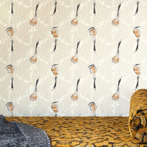 Caselio|Art Deco wallpaper with seashells in black and copper|Art Deco 2
