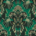 Papeldecor|Green damask ornaments modern Art Deco style wallpaper|Wallpaper