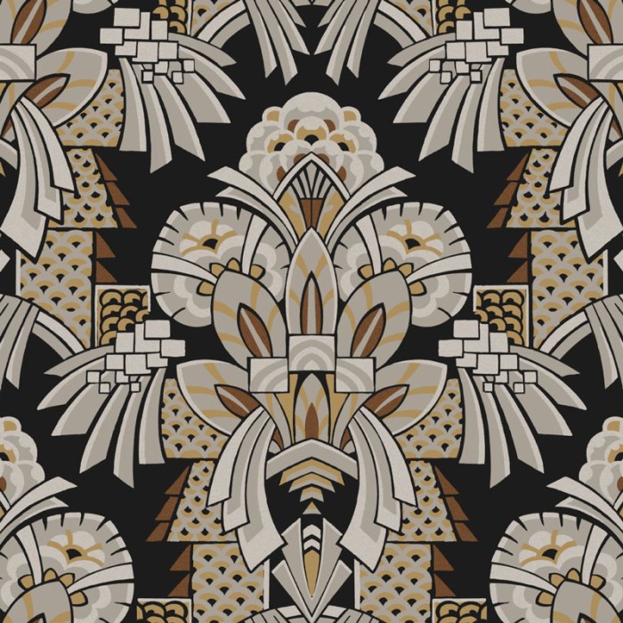 Papeldecor|Papel pintado elegante con opulentos motivos estilo damasco|Papel Pintado